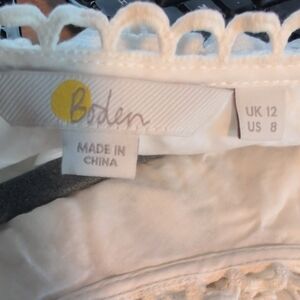 Boden Cream Lace Detail Blouse
